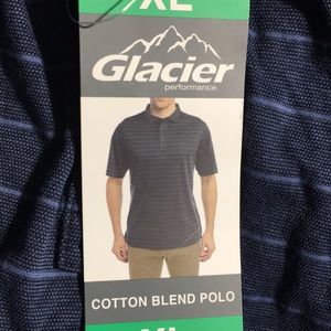 Glacier Performance Men's moisture wicking Polo Shirt in blue